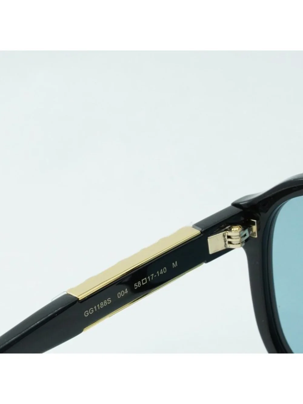 Gucci GG1188S 004 Sunglasses Black Aviator Frame, Blue Lenses